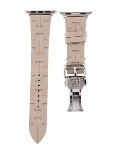 Pre-owned Hermes Band Apple Watch Hermès Single Tour 46 Mm Deployment Buckle Kilim In Gray