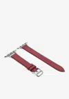Hermes Band Apple Watch Single Tour 42mm Attelage In Rouge Gerant Swift Leather In Brown