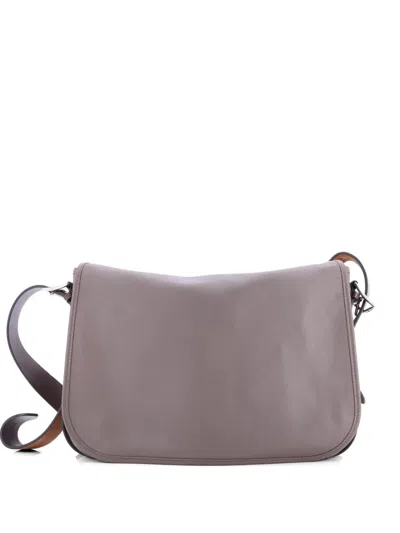 Pre-owned Hermes Barda Messenger Bag Veau Sikkim 35 Crossbody Bag In Gray