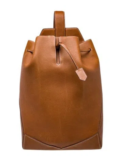 Pre-owned Hermes Barenia Faubourg Flash Sailor Backpack In Brown