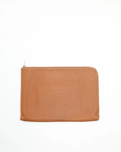 Pre-owned Hermes Hermès Barenia Faubourg Laptop Case, Size 15-inch In Brown