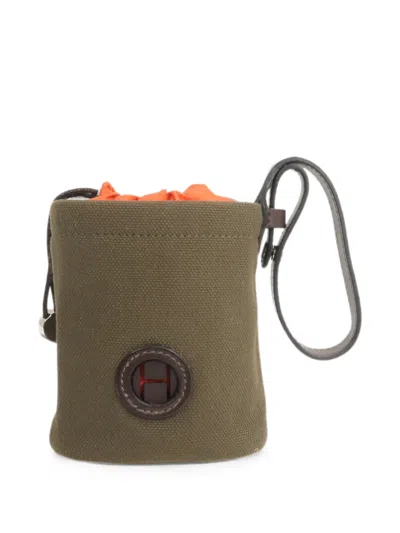 Pre-owned Hermes Barenia Leather-detail Wallet In Green