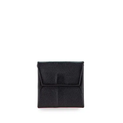 Pre-owned Hermes Bastia Black Epsom Leather Coin Purse/coin Case ()