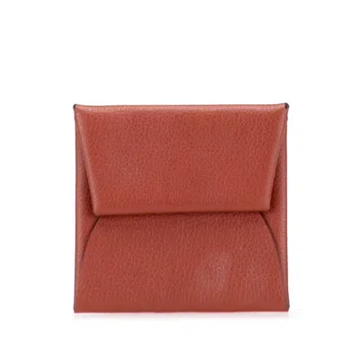 Pre-owned Hermes Bastia Brown Coin Purse/coin Case ()
