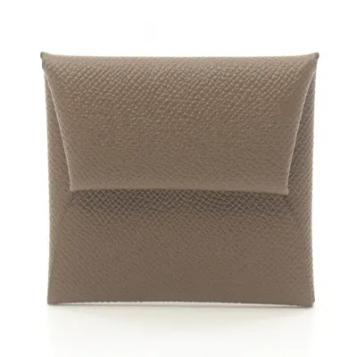 Pre-owned Hermes Bastia Brown Rose Eglantine Epsom Leather Coin Purse/coin Case () In Brown, Rose Eglantine