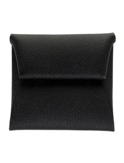 Pre-owned Hermes Bastia Coin Pouch In Black