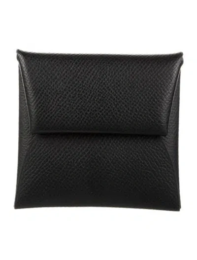 Pre-owned Hermes Bastia Coin Pouch In Black