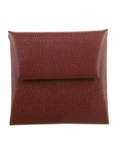 Pre-owned Hermes Bastia Coin Pouch In Burgundy