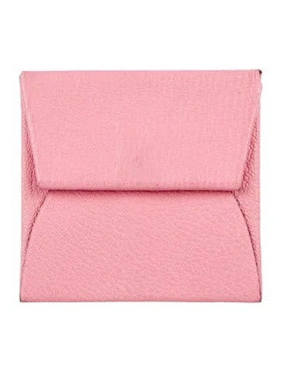 Pre-owned Hermes Bastia Coin Pouch In Pink