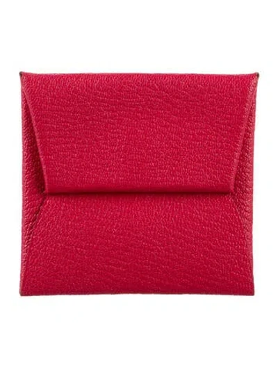 Pre-owned Hermes Bastia Coin Pouch In Pink