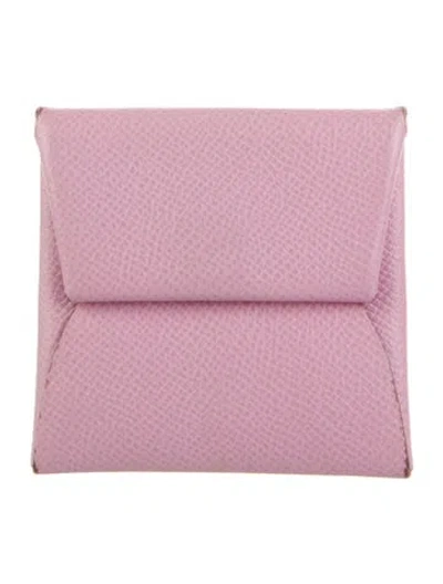 Pre-owned Hermes Bastia Coin Pouch In Pink
