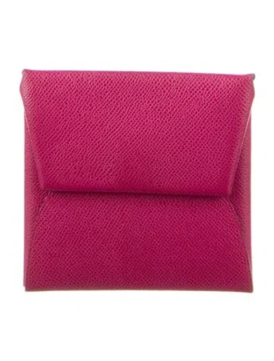 Pre-owned Hermes Bastia Coin Pouch In Pink
