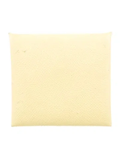 Pre-owned Hermes Bastia Coin Pouch In Yellow