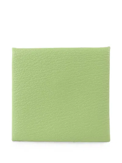 Pre-owned Hermes Bastia Coin Purse In Green