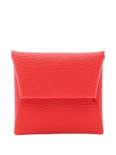 Pre-owned Hermes Bastia Coin Purse In Red