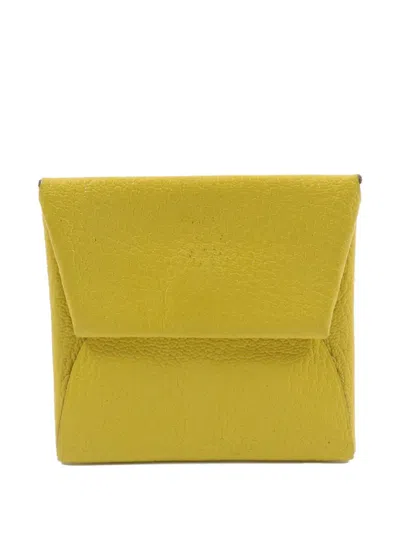 Pre-owned Hermes Bastia Coin Purse In Yellow
