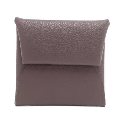 Pre-owned Hermes Bastia Coin Purse/coin Case () In Brown