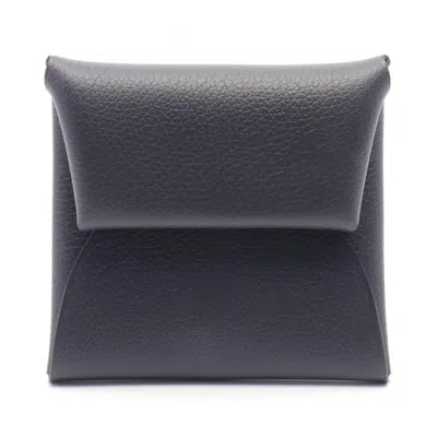 Pre-owned Hermes Bastia Navy Coin Purse/coin Case ()