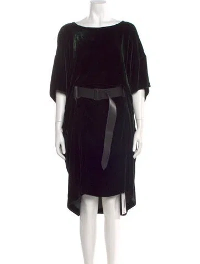 Pre-owned Hermes Bateau Neckline Knee-length Dress In Green