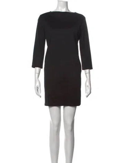 Pre-owned Hermes Bateau Neckline Mini Dress In Black