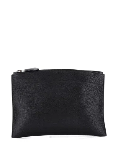 Pre-owned Hermes Bazar Togo Medium Pouch In Black