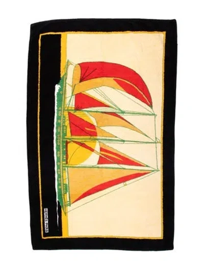 Pre-owned Hermes Beach Towel In Black