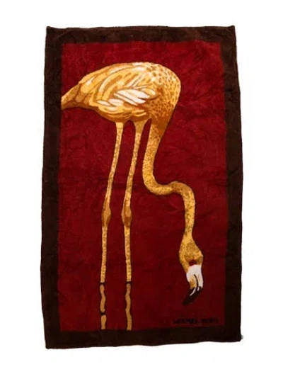 Pre-owned Hermes Beach Towel In Brown