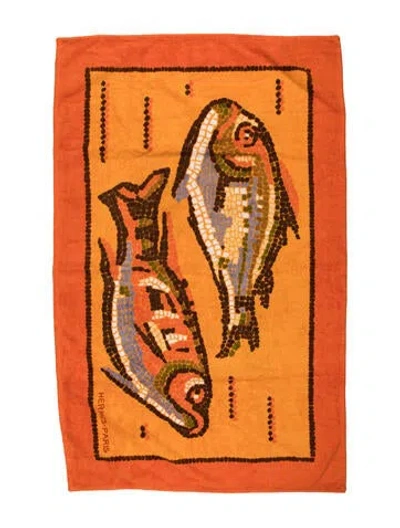 Pre-owned Hermes Beach Towel In Orange