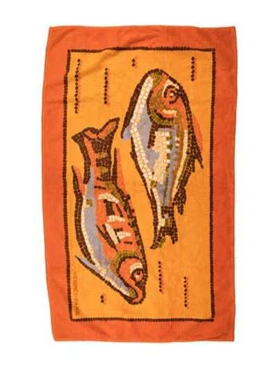 Pre-owned Hermes Beach Towel In Orange