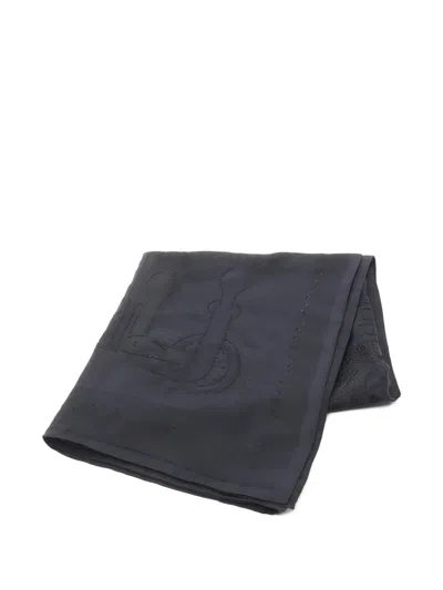 Pre-owned Hermes Beaded Silk Poncho In Blue