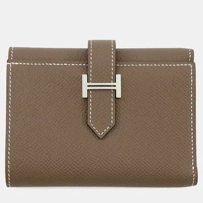 Pre-owned Hermes Bean Combine Etoupe Epsom In Brown