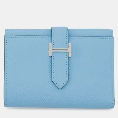 Pre-owned Hermes Bean Combine Verso Celeste/vert Jade Epsom In Blue