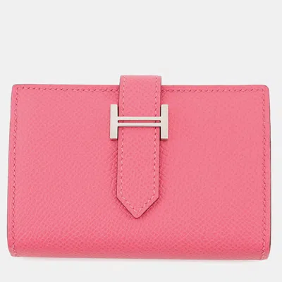 Pre-owned Hermes Bean Mini Rose Azalee Epsom In Pink