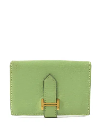 Pre-owned Hermes Bearn Card Case In Green
