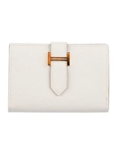 Pre-owned Hermes Bearn Cardholder In Neutral