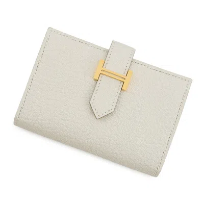 Pre-owned Hermes Bearn Chevre Myzore Leather Coin Purse/coin Case ()