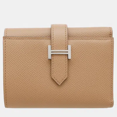 Pre-owned Hermes Bearn Combine Chai/mauve Silvestre Epsom In Brown