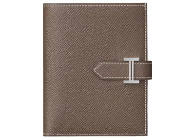 Pre-owned Hermes Bearn Compact Wallet In Brown