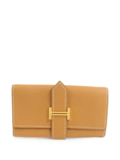 Pre-owned Hermes Bearn Epsom Key Holder In Neutral
