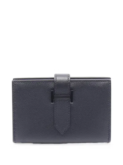 Pre-owned Hermes Béarn Mini Card Case In Black