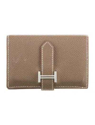Pre-owned Hermes Bearn Mini Wallet In Brown