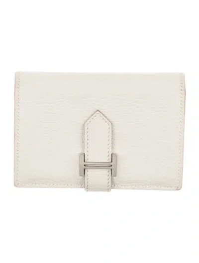 Pre-owned Hermes Bearn Mini Wallet In Neutral