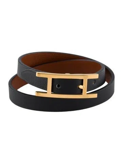 Pre-owned Hermes Behapi Double Tour Bracelet, 5.75" In Multi