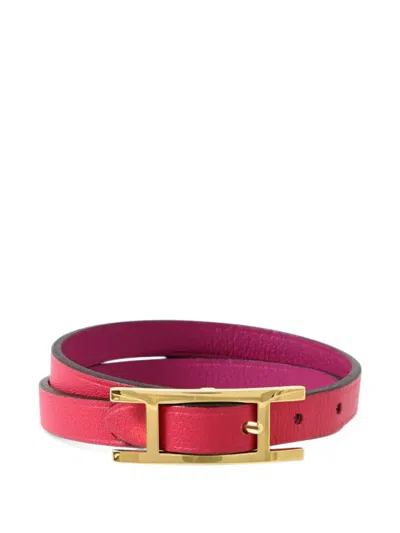 Pre-owned Hermes Behapi Double Tour Bracelet In Gold