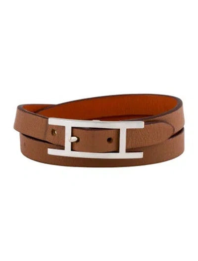 Pre-owned Hermes Behapi Double Tour Wrap Bracelet In Multi
