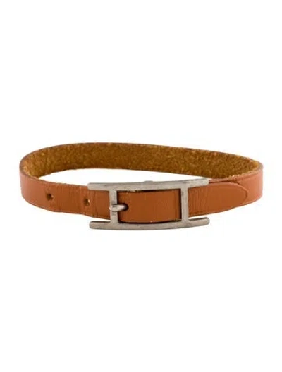 Pre-owned Hermes Behapi Simple Tour Bracelet In Brown