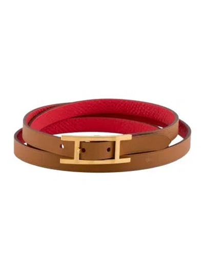 Pre-owned Hermes Behapi Triple Wrap Tour Bracelet In Multi
