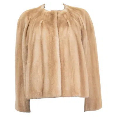 Pre-owned Hermes Beige 2015 Mink Fur Jacket 38 S In Brown