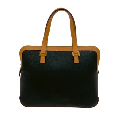 Pre-owned Hermes Beige Black Fjord Leather Handbag Tote Bag () In Multi