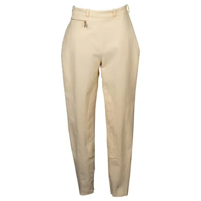 Pre-owned Hermes Hermès Beige Blended Cotton Horserider Pants In Brown